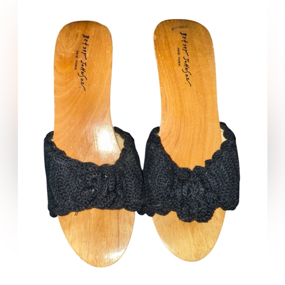 Betsey Johnson Black Wooden Heels - Picture 2 of 7